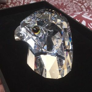 Large Swarovski Crystal Falcon Head Collectible
